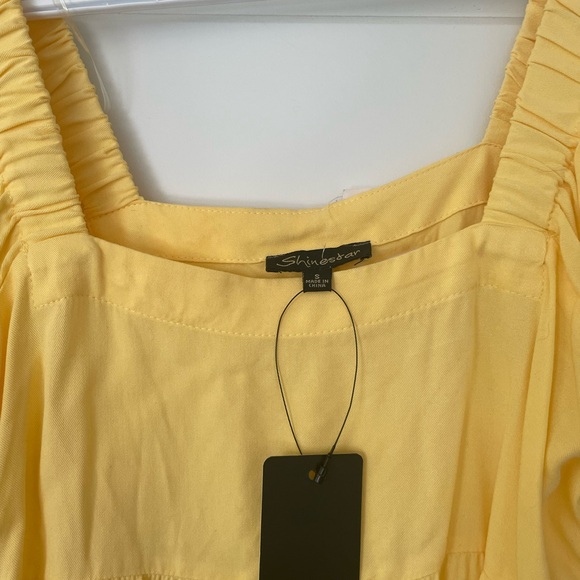 Shinestar size small yellow sundress with sleeves - Picture 5 of 6